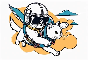 a cat going skydiving tattoo idea
