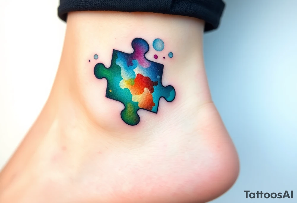 autism puzzle piece tattoo idea