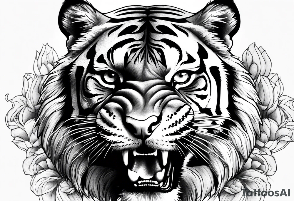 Fierce tiger tattoo idea