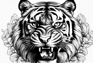 Fierce tiger tattoo idea