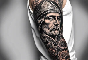 Catholic tattoo sleeve for a man. tattoo idea