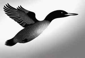 loon flying abstract tattoo idea