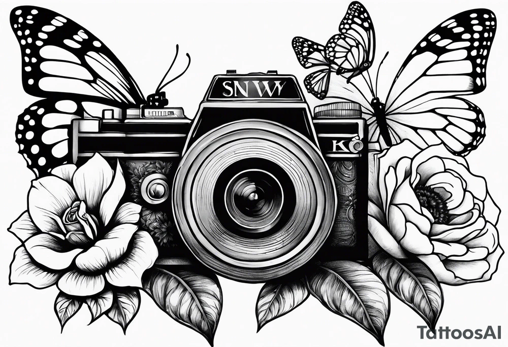 sunflower, camera, flower rose , book, butterfly tattoo idea sunflower, camera, flower rose , book, butterfly tattoo idea