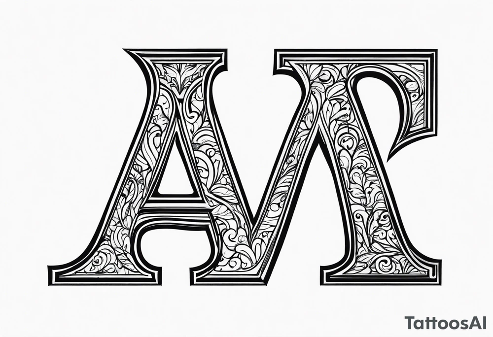 the letters A and R together tattoo idea