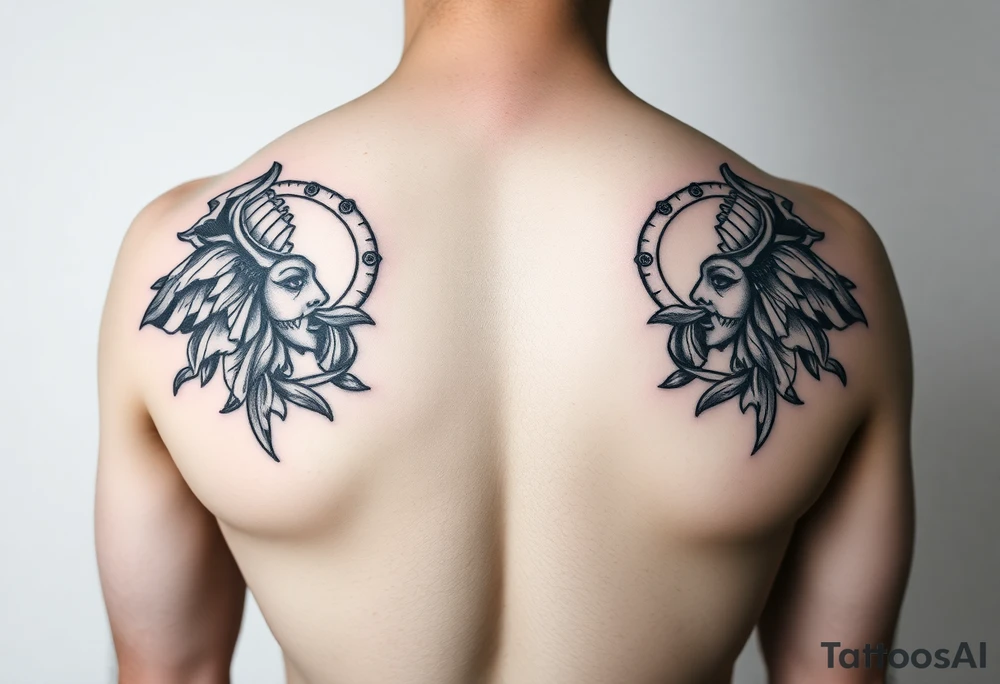 Fully nude lady with big boobs tattoo idea