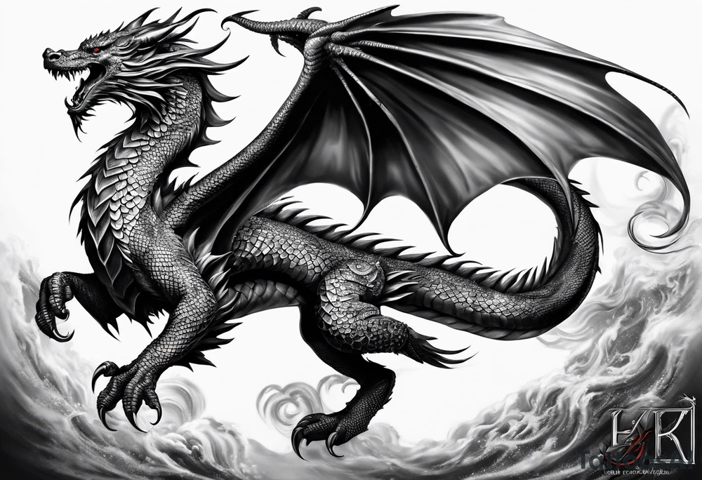 Drache mit ganzen Körper tattoo idea
