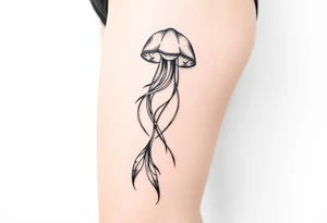 Ocean themed sleeve with jellyfish, mermaid, starfish, sea turtle, shells tattoo idea