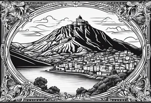 Outline of the region of the  Calabria map tattoo idea