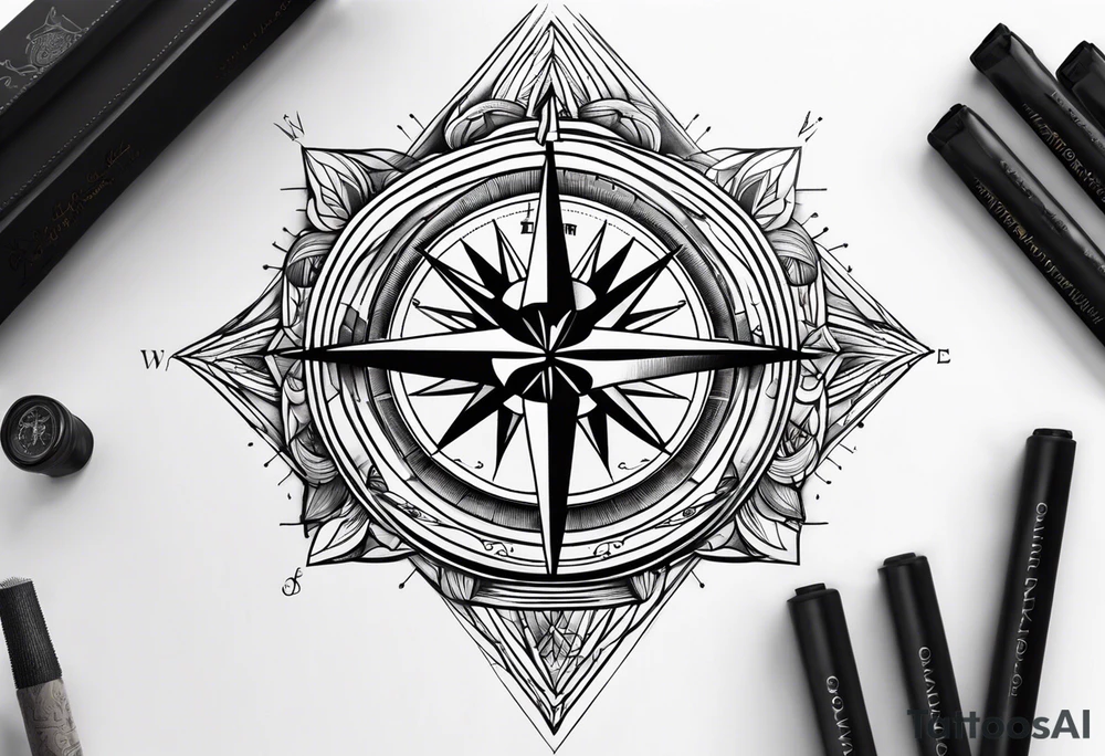 Compass with positivity 
& Hope tattoo idea