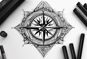 Compass with positivity 
& Hope tattoo idea