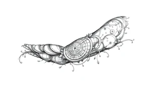 Black and grey sleeve of a labyrinth tattoo idea