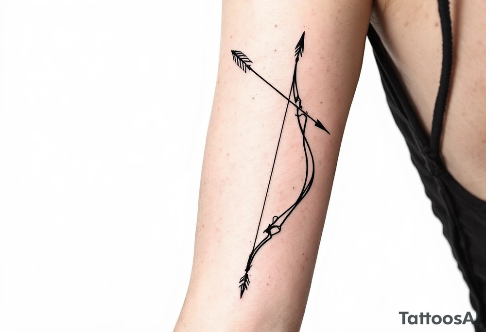 Small bow and arrow tattoo idea