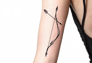 Small bow and arrow tattoo idea