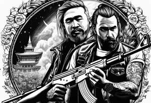 Men with ak47 tattoo idea