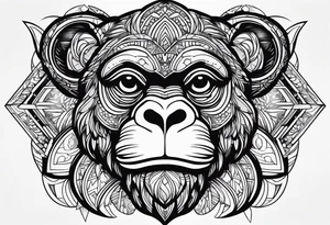 Variety monkey face flash sheet tattoo idea