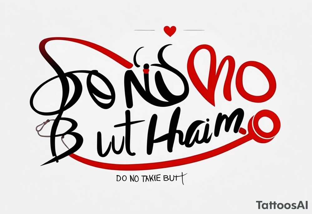 “Do no harm but take no shit” in calligraphy with middle finger and stethoscope for nurse tattoo idea