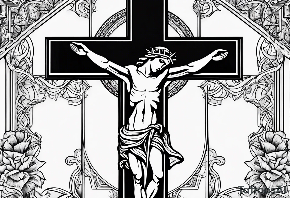 Traditional Crucifix tattoo idea