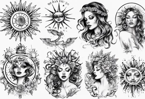 Wasser Nymphe Sonne tattoo idea