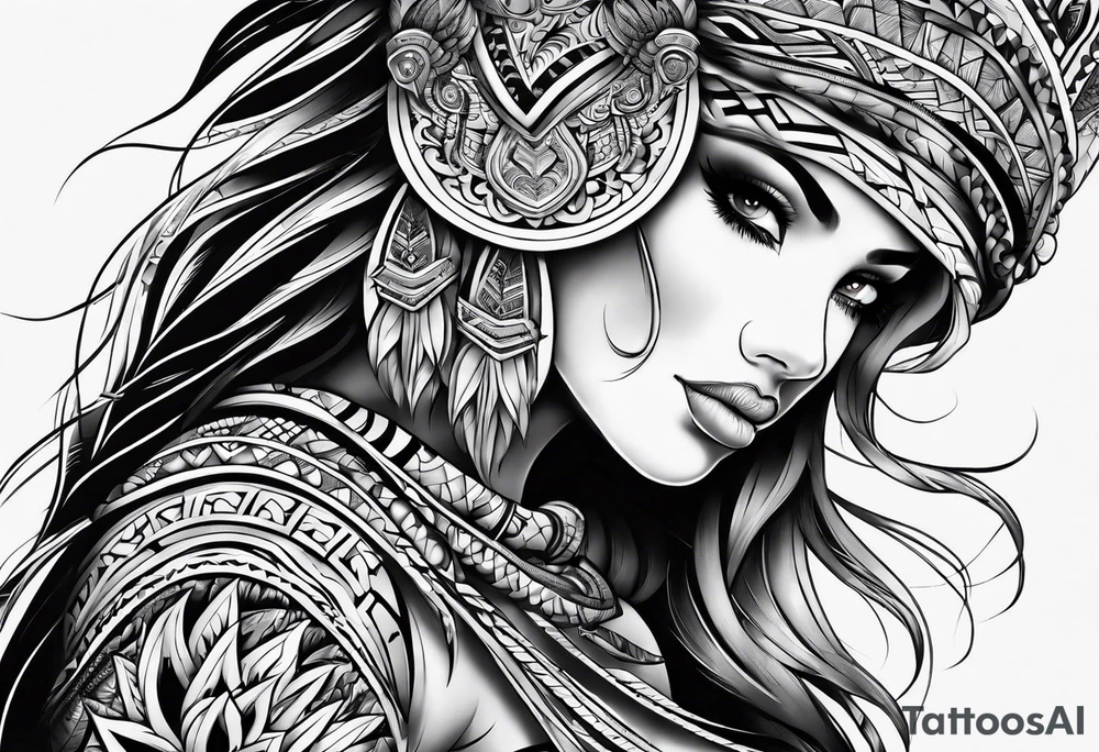 Tribal whole arm tattoo idea