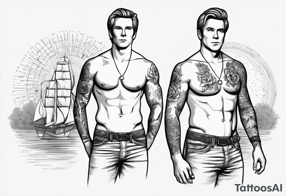 Joseph Smith Jr. without a shirt, and all his polygamist wives names tattooed on his arms tattoo idea