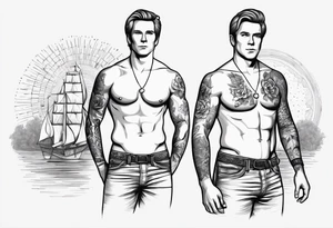 Joseph Smith Jr. without a shirt, and all his polygamist wives names tattooed on his arms tattoo idea