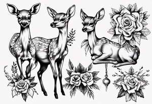 Fawn surrounded by bow tattoo idea