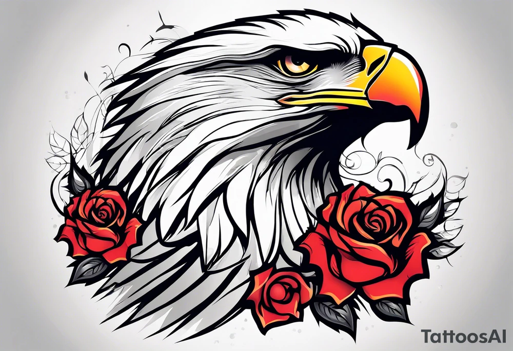 eagle, rose, clock , love tattoo idea