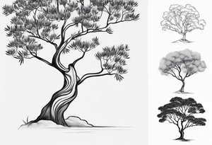 eucalyptus tree, simple, small, soft lines tattoo idea