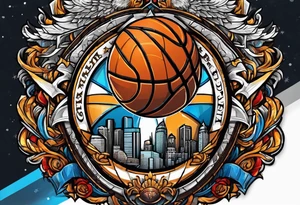 detroit city , basketball with 23 and virgo symbol tattoo idea