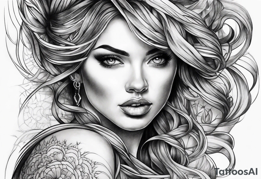 extreme twisted detangled tissue arm tattoo idea