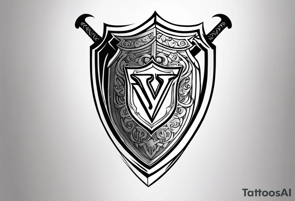 Valhalla shield sword tattoo idea
