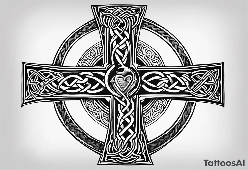 Aries sign and Celtic Cross tattoo idea