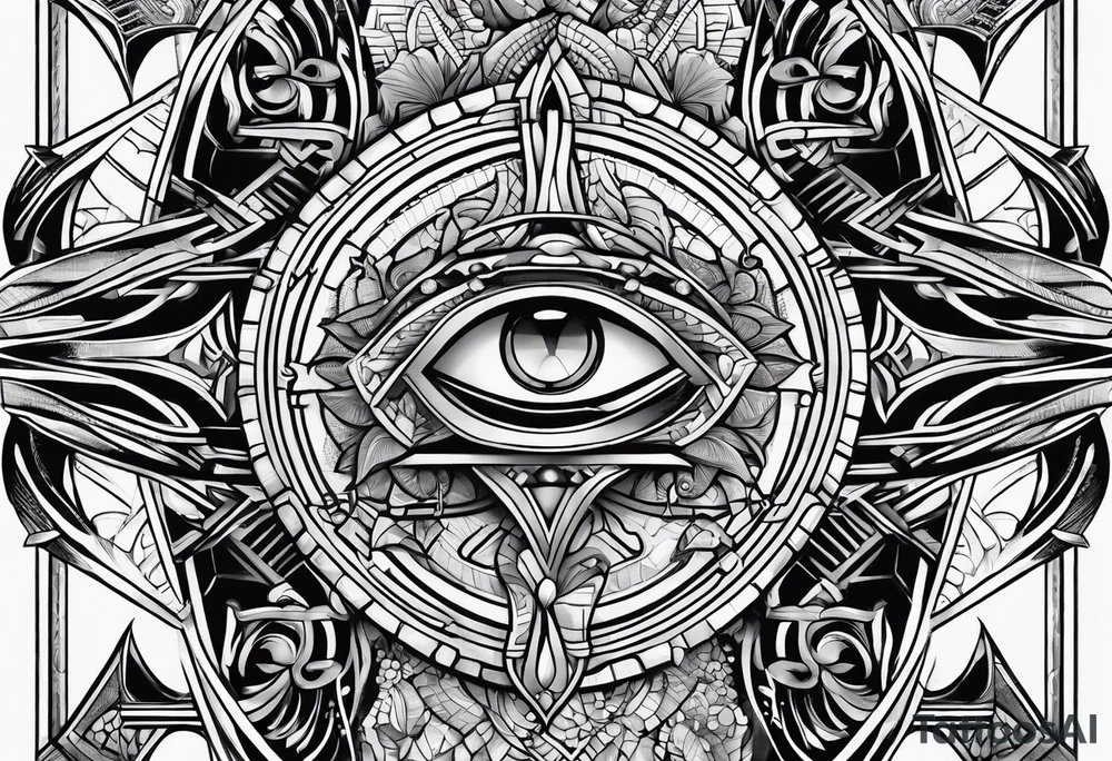 sword, occult, geometric tattoo idea