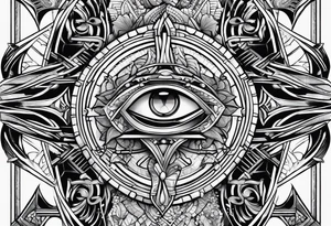sword, occult, geometric tattoo idea