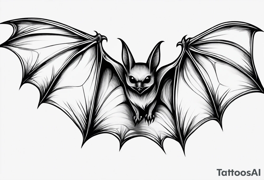 sweet looking bat, minimal detail tattoo idea