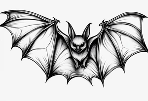 sweet looking bat, minimal detail tattoo idea