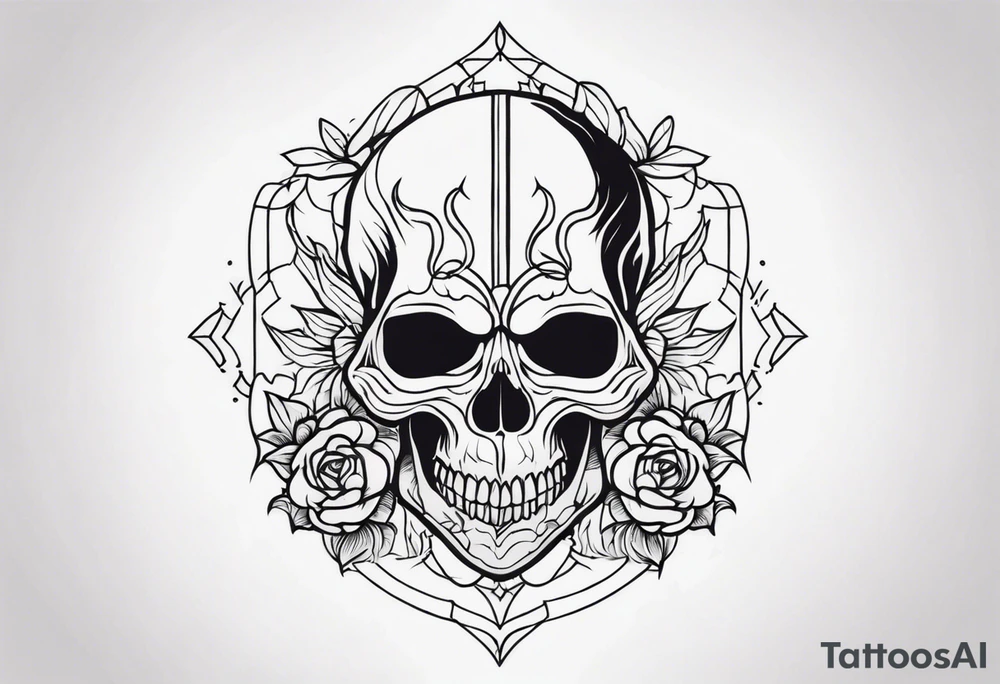 Creepy skull tattoo idea