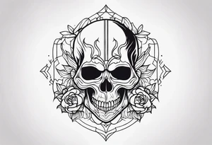 Creepy skull tattoo idea