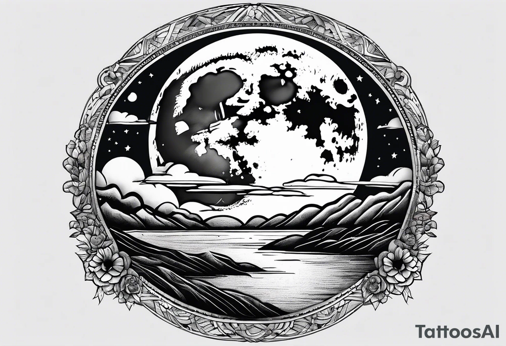 Full moon in sky tattoo idea