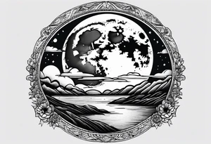Full moon in sky tattoo idea