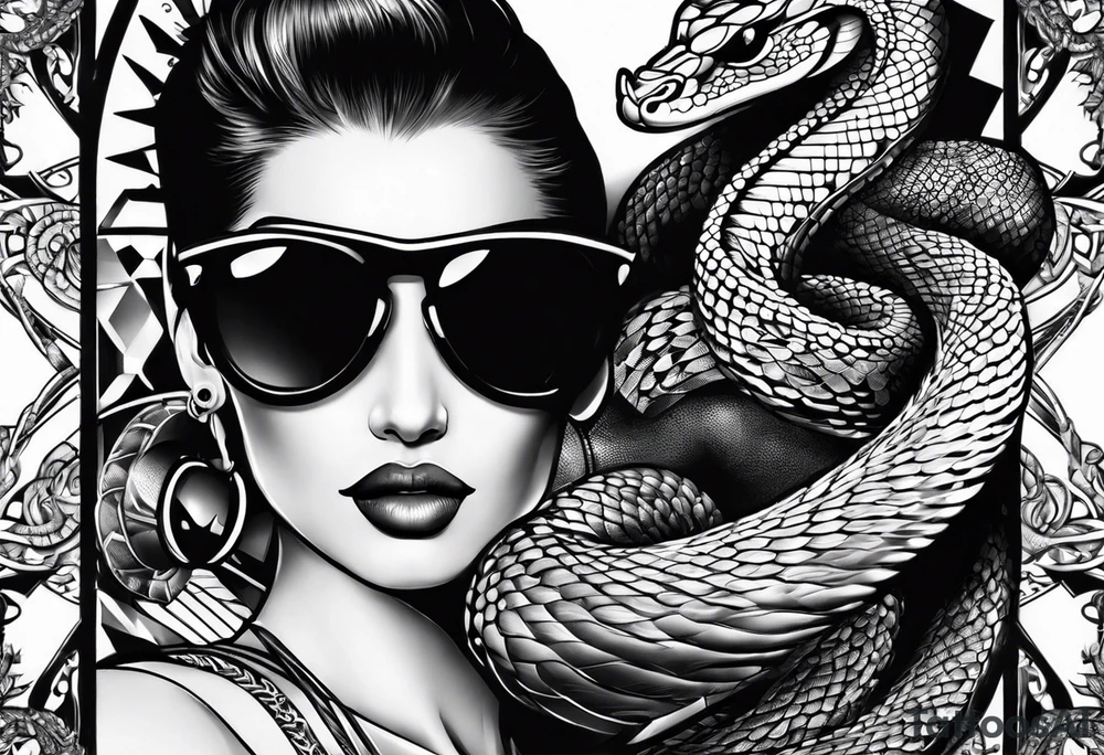 Cobra with sunglasses wrapping around my arm tattoo idea