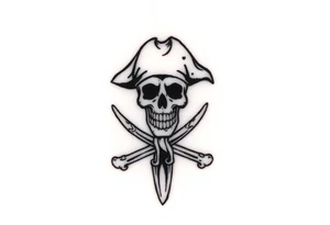 Blackbeards Jolly Roger tattoo idea