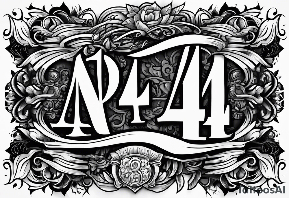 The number 44, around it the text “no one survive” tattoo idea