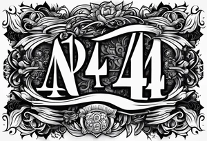 The number 44, around it the text “no one survive” tattoo idea