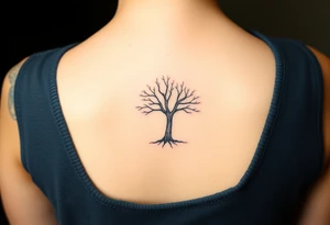 Small round tree for forearm tattoo idea