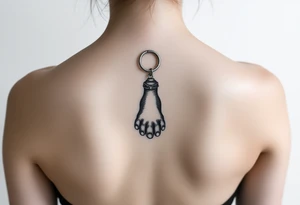 Lucky rabbit’s foot keychain tattoo idea