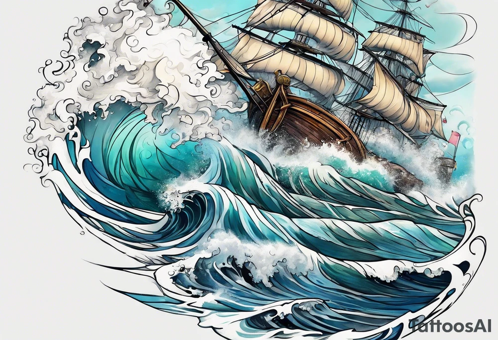 Rough seas tattoo idea