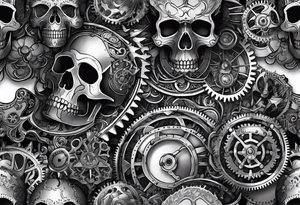 steam punk, Gears, skulls tattoo idea