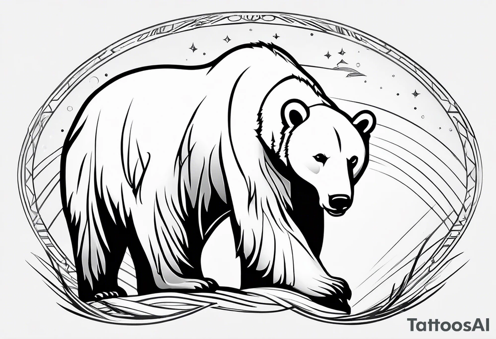 Polar bear in a minimalist but masculine
way tattoo idea