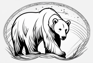 Polar bear in a minimalist but masculine 
 way tattoo idea